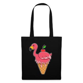 Flamingo Waffeleis - Stoffbeutel - Schwarz - Vorne