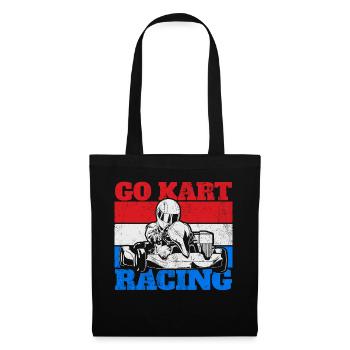 Gokart Racing Gokart Karting - Stoffbeutel - Schwarz - Vorne