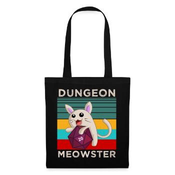 T-shirt Dungeon Meowster – T-shirt drôle de chat RPG - Sac en tissu - noir - Devant