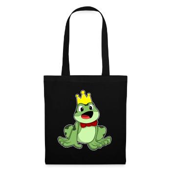 Frosch Krone - Stoffbeutel - Schwarz - Vorne