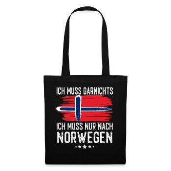 Norwegen - Stoffbeutel - Schwarz - Vorne