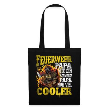 Feuerwehr Papa - Stoffbeutel - Schwarz - Vorne