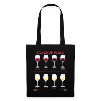 Vin vin blanc types de vin vin rouge vin vinificateur cadeau - Sac en tissu - noir - Devant