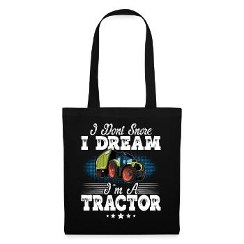Tractor snoring funny saying - Tote Bag - black - Front
