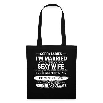 Je suis marié à une femme géniale - Sac en tissu - noir - Devant