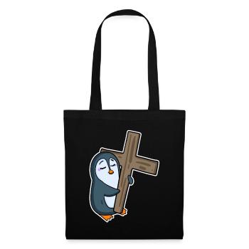 Pingouin et religion croisée - Sac en tissu - noir - Devant
