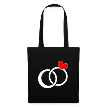 Wedding ring marriage ring engagement - Tote Bag - black - Front