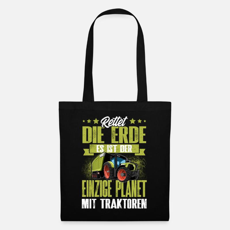 Traktor - Stoffbeutel - Schwarz