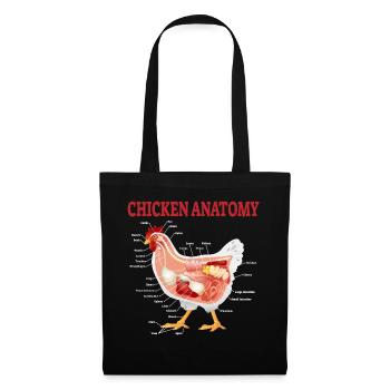 Poulets anatomie poulets éleveurs de poulets cadeau - Sac en tissu - noir - Devant