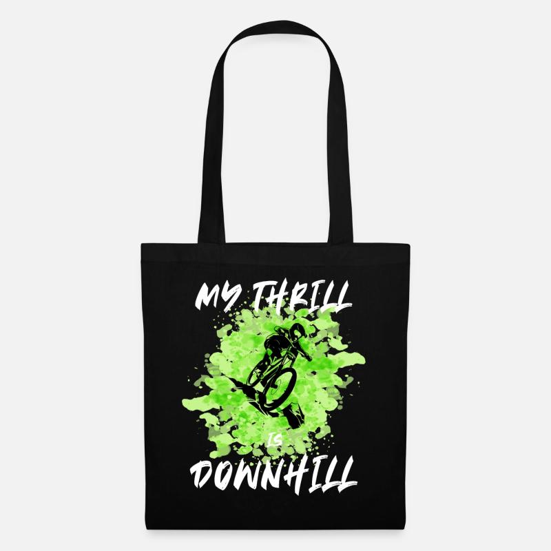 My Thrill is Downhill Mountainbike Geschenk - Stoffbeutel - Schwarz