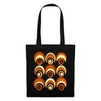 60s 70s Retro Pattern Circle Style Pattern - Tote Bag - black - Front