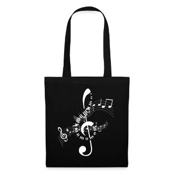 Musical Spiral Music Sheet - Tote Bag - black - Front