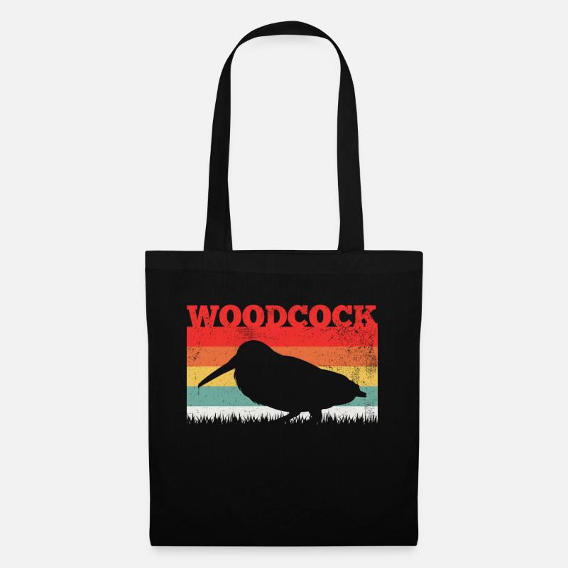 Bécasse échassier rétro vintage - Sac en tissu - noir