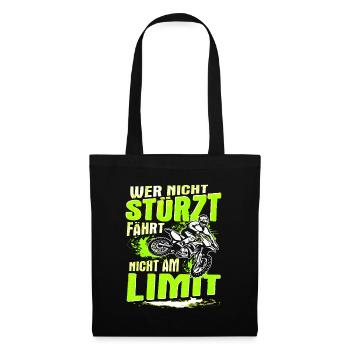 Dirt Bike Motocross Motorrad Biker Spruch Geschenk - Stoffbeutel - Schwarz - Vorne