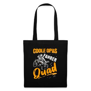 Coole Opas Fahren Quad ATV Quadfahrer Geschenk - Stoffbeutel - Schwarz - Vorne