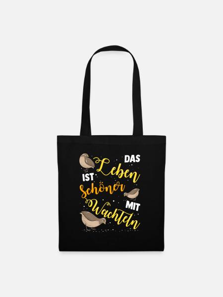 Wachteln Wachtel Vogel Wachtelzüchter Geschenk - Stoffbeutel - Schwarz
