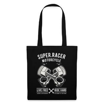 Super Racer Motorcycle V2 Motor Biker Motor Shirt - Tote Bag - black - Front