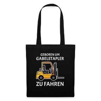Staplerfahrer Gabelstapler Stapler - Stoffbeutel - Schwarz - Vorne