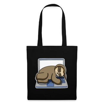 Paresseux bureau drôle Détente - Sac en tissu - noir - Devant