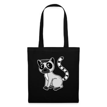 Lemur Primat Cadeau - Sac en tissu - noir - Devant