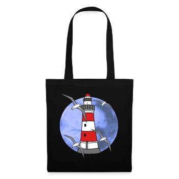 Northern Germany Lighthouse Nautical Maritim Seagull - Tote Bag - black - Front