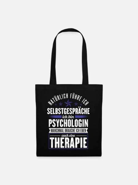 Psychologin Beruf Psychotherapeutin Geschenk - Stoffbeutel - Schwarz