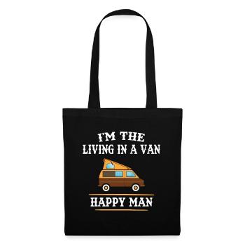 Minivan Camping Man Camping-Car rengaine - Sac en tissu - noir - Devant