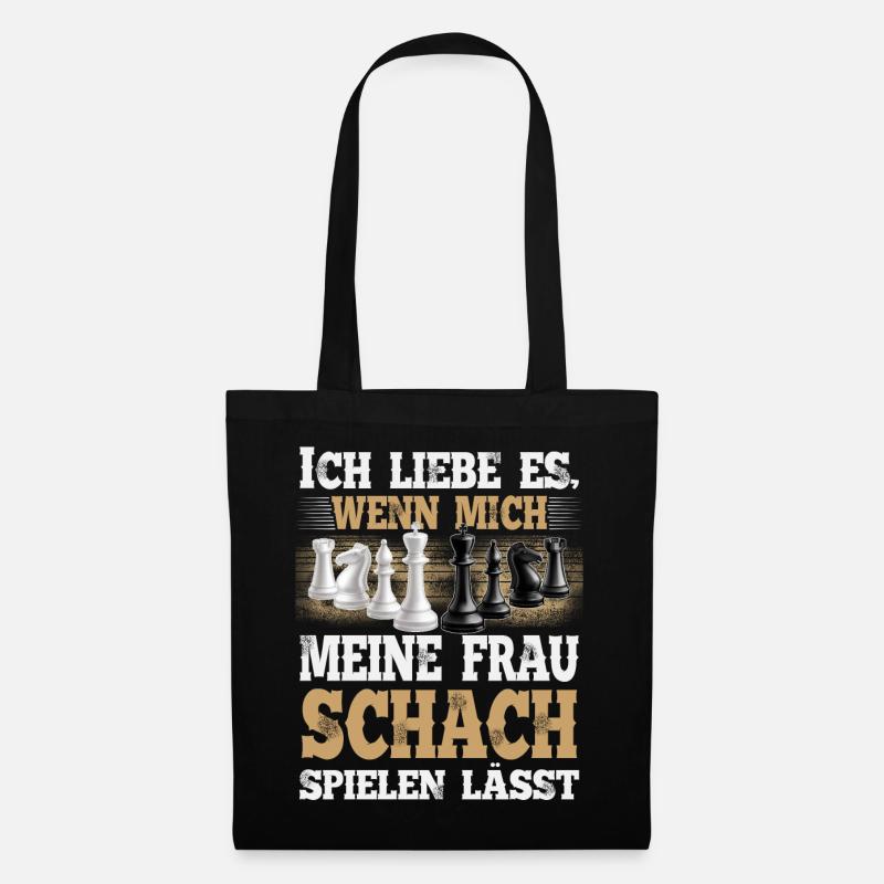 Schach Lustiger Spruch - Stoffbeutel - Schwarz