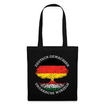 Deutsch Aufgewachsen Ungarische Wurzeln - Stoffbeutel - Schwarz - Vorne