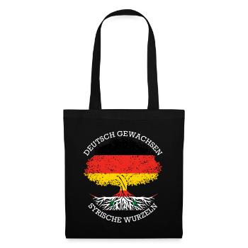 Deutsch Aufgewachsen Syrische Wurzeln - Stoffbeutel - Schwarz - Vorne