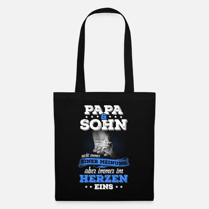 Papa & Sohn Partnerlook Vatertagsgeschenk Vater - Stoffbeutel - Schwarz