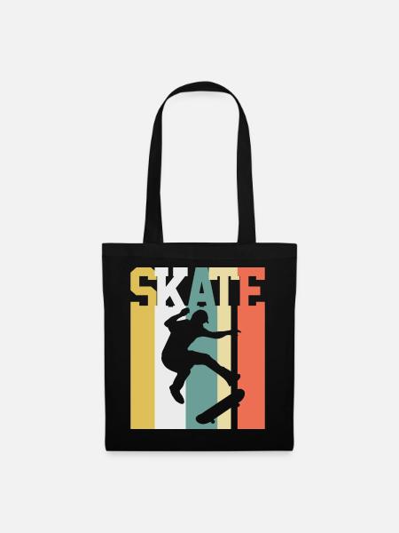 Skaten Skater Skate Vintage - Stoffbeutel - Schwarz