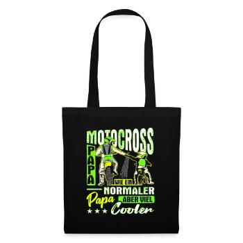 Motocross Papa Motorradfahrer Biker Geschenk - Stoffbeutel - Schwarz - Vorne