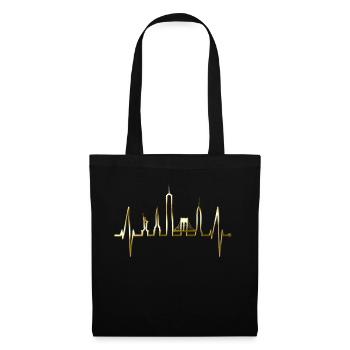 New York Skyline Heartbeat Heart Pulse USA Gift - Tote Bag - black - Front