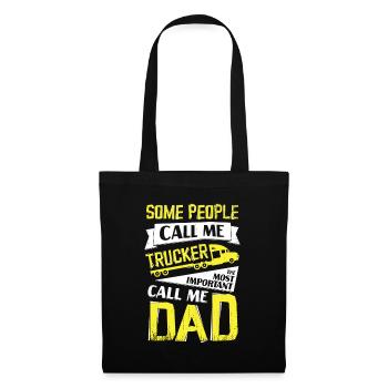Camion de camion papa cadeau - Sac en tissu - noir - Devant