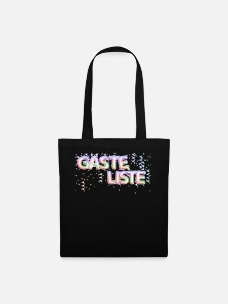 Gästeliste Einweihungsparty Verlobung Geburtstag - Stoffbeutel - Schwarz