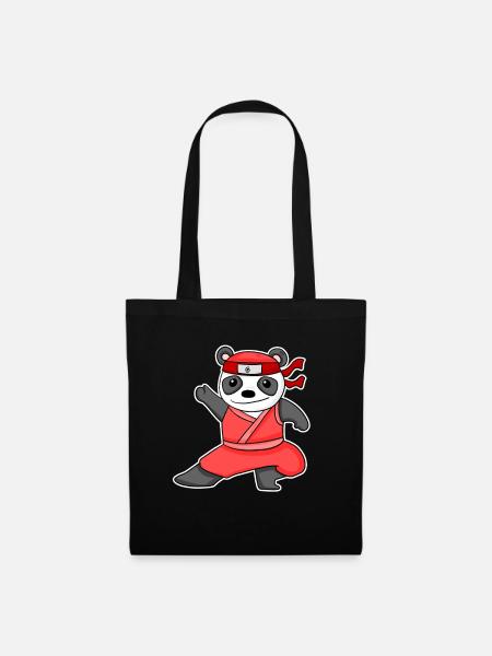 Ninja Panda - Stoffbeutel - Schwarz