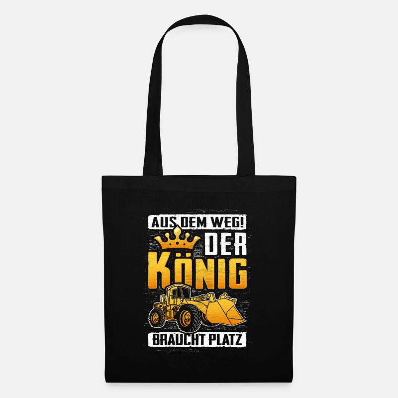 Radlader Bagger Radladerfahrer Geschenk Baustelle - Stoffbeutel - Schwarz