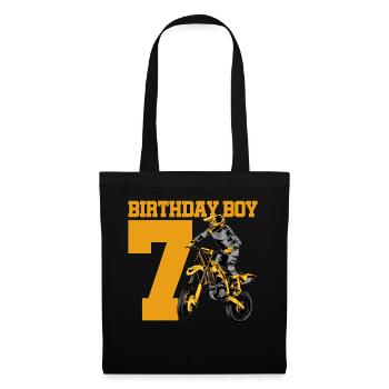7. Geburtstag - Stoffbeutel - Schwarz - Vorne