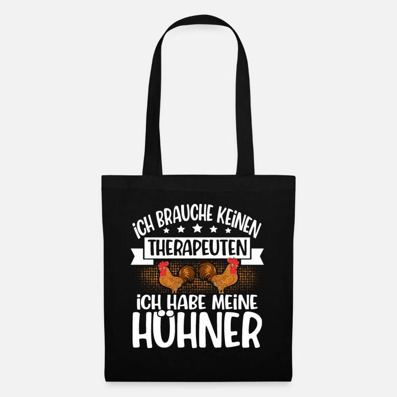 Hühner - Stoffbeutel - Schwarz