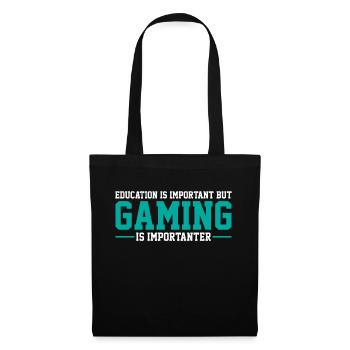 Gamen Gamer Vintage - Stoffbeutel - Schwarz - Vorne