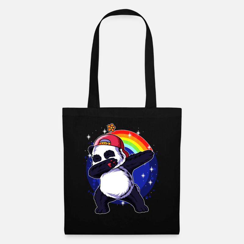 Dabbing Panda Dab Pandabär Tanzen Geschenk - Stoffbeutel - Schwarz