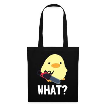 Qu’est-ce qu’il Canard avec tronçonneuse Meme Küken Idée cadeau - Sac en tissu - noir - Devant