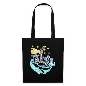 Phare côte mer mer - Sac en tissu - noir - Devant