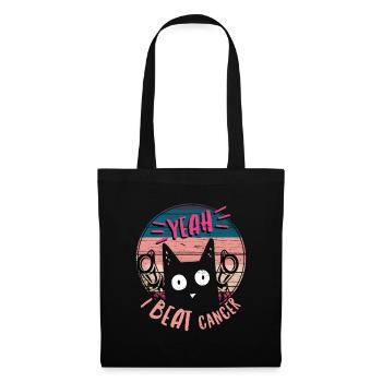 Funny Cat Beat Cancer for Cancer Survivor - Tote Bag - black - Front