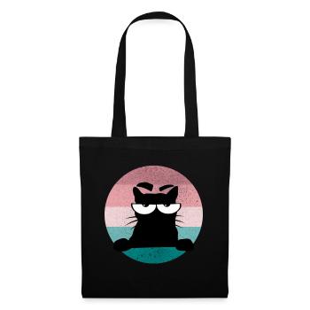 Motif du chat Pas de bouc de muffins du matin - Sac en tissu - noir - Devant