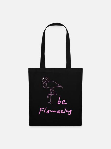 flamingo Flamingos - Stoffbeutel - Schwarz