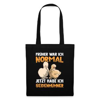 Seidenhühner Seidenhuhn Geschenk Silkie Hühner - Stoffbeutel - Schwarz - Vorne