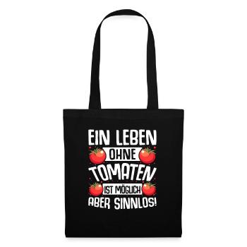 Tomaten Gärtner Hobbygärtner Geschenk Tomatenzucht - Stoffbeutel - Schwarz - Vorne