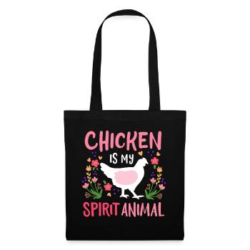 Poules Poules Élevage de poulets - Sac en tissu - noir - Devant